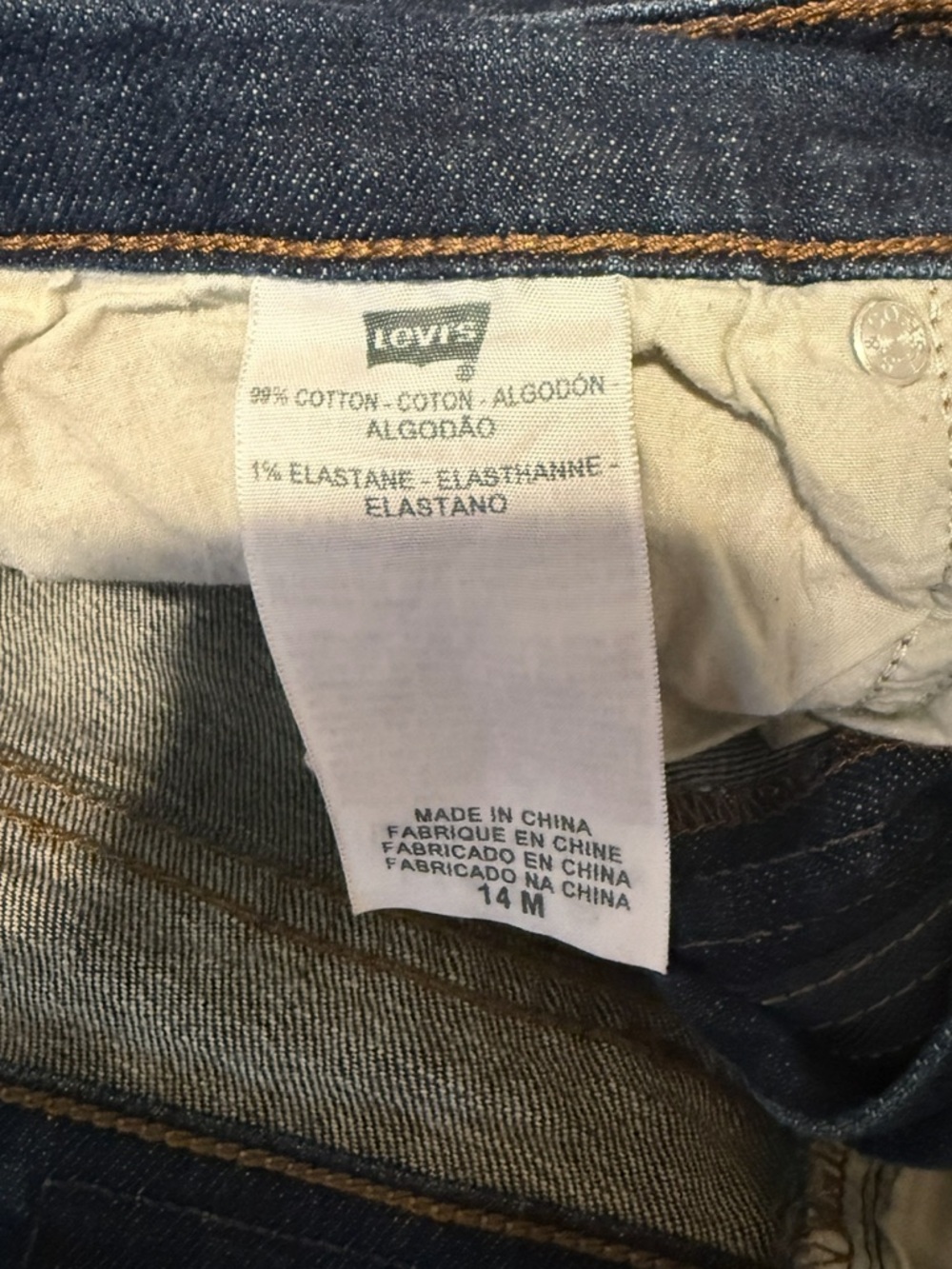 Levi’s 505 Mid Rise Straight Leg Jeans 14M Dark Wash Flap Pocket - Picture 8 of 8